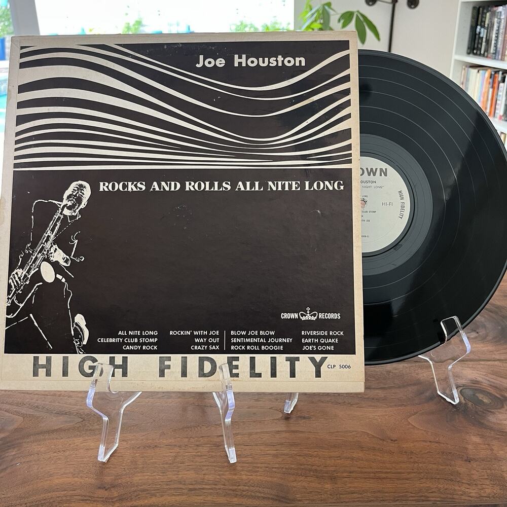Joe Houston Rocks And Rolls All Nite Long LP 1957 Crown CLP5006 White Label